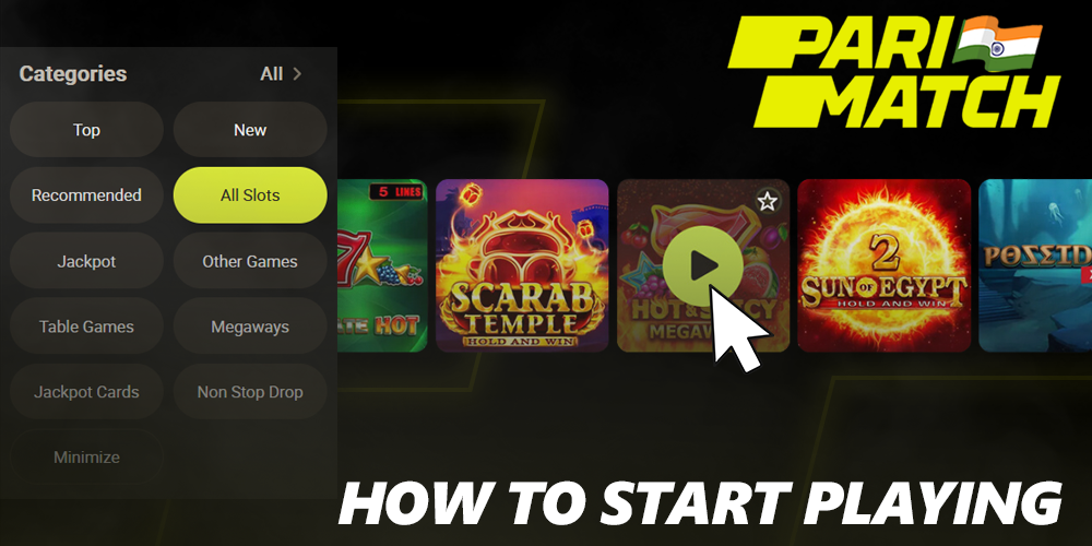 How to start playing at Parimatch casino