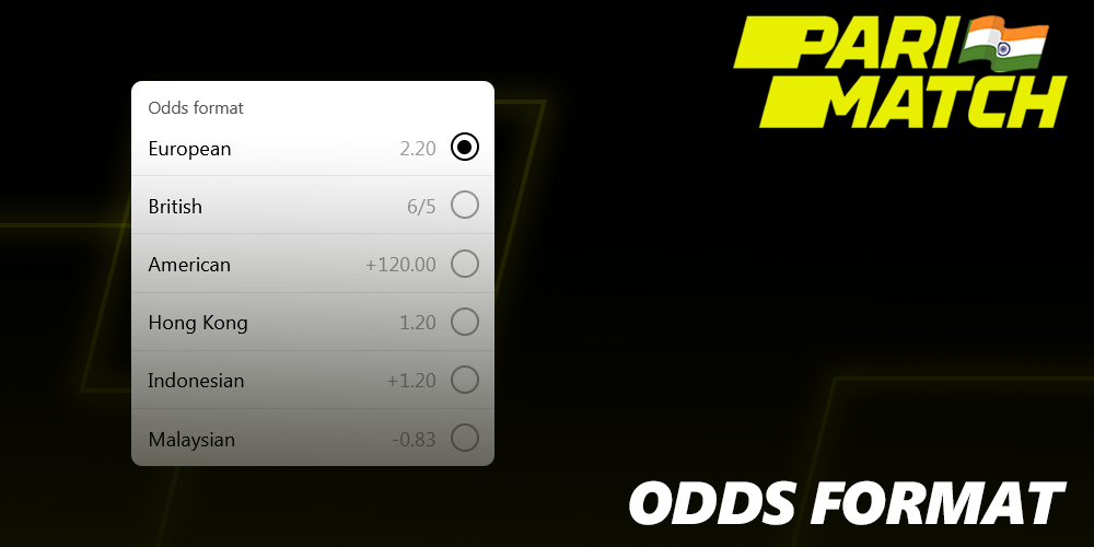 Odds Format at Parimatch