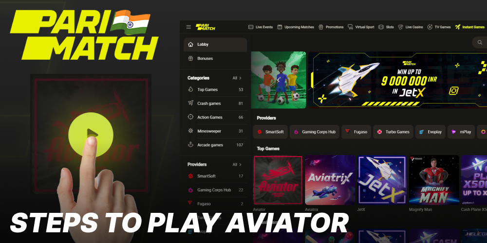 Instructions for playing Aviator in Parimatch India